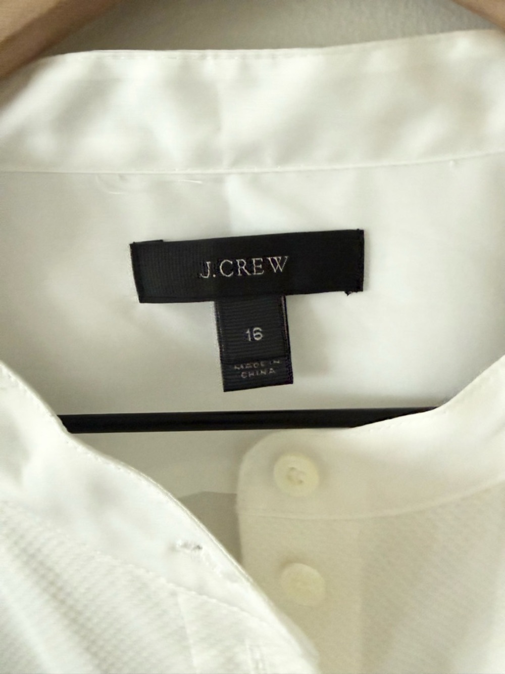 J. Crew Cotton Poplin Tuxedo Front Popover in White Size 16 - Picture 4 of 6